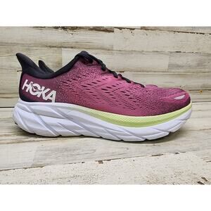 Hoka One One Clifton 8 Women's Sz 10 Running Shoes Ibis Rose Pink Green 1119394